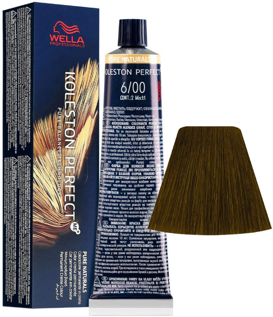 Стійка фарба для волосся Wella Koleston Perfect Me + Pure Naturals 6 - 00 Dark Natural Blonde 60 мл (8005610647807) - зображення 1