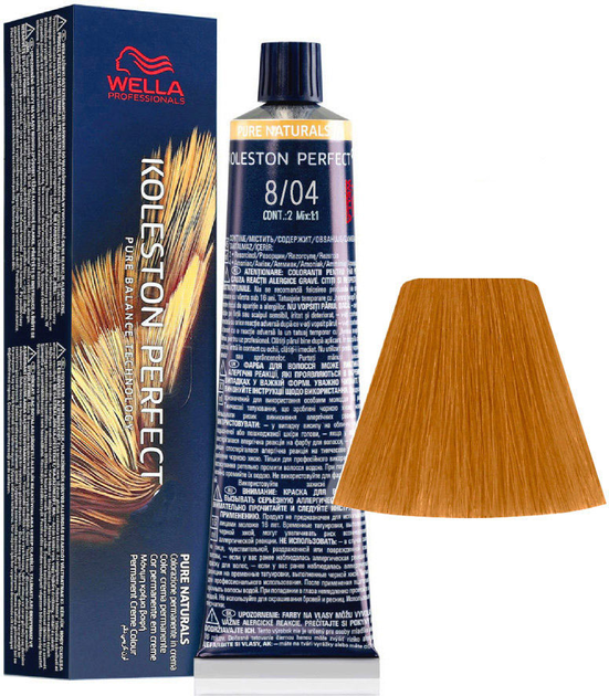 Стійка фарба для волосся Wella Koleston Perfect Me + Pure Naturals 8 - 04 Light Blonde Natural Red 60 мл (8005610649566) - зображення 1