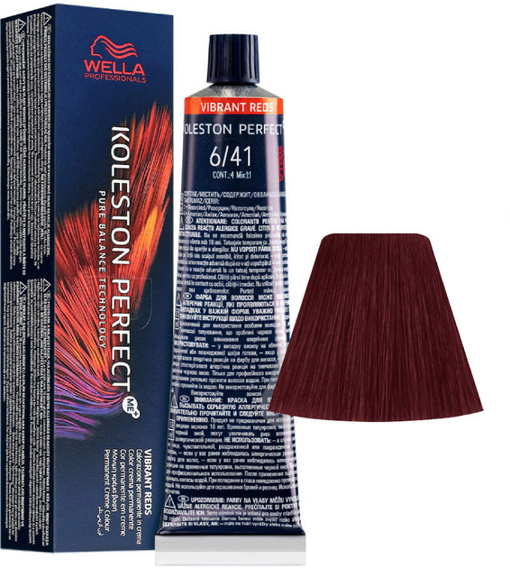 Стійка фарба для волосся Wella Koleston Perfect Me + Vibrant Reds 6 - 41 Dark Blonde Red Ash 60 мл (8005610647265) - зображення 1