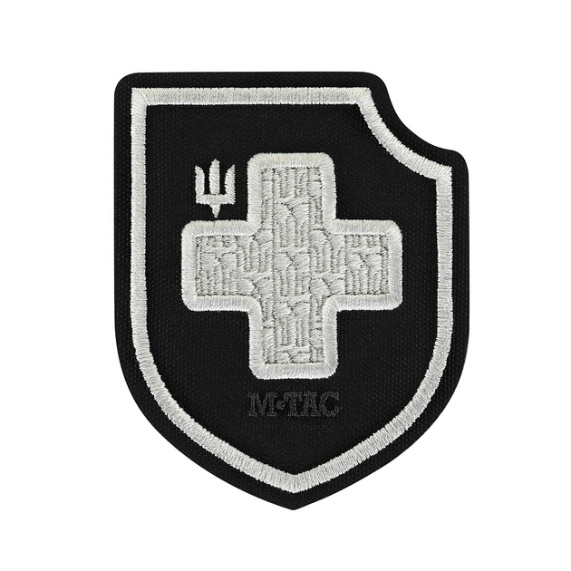 Крест нашивка ЗСУ M-Tac Black (вишивка) - зображення 1