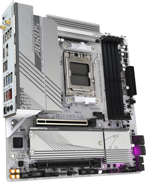 Материнская плата Gigabyte B650M Aorus Elite AX Ice (sAM5, AMD B650, PCI-Ex16) - изображение 2