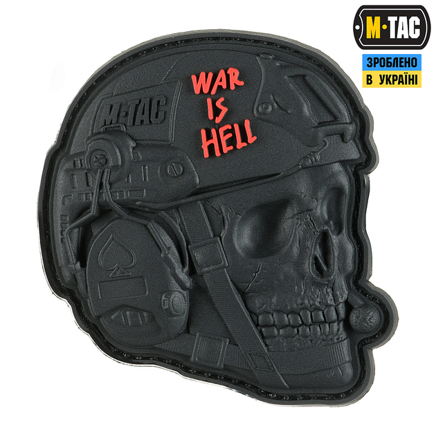 Нашивка War is Hell 3D PVC M-Tac Чорний - зображення 1