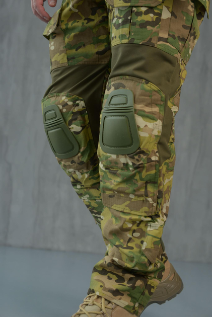Мужские тактические брюки с наколенниками в комплекте и вставками FLEX / Крепкие Брюки рип-стоп мультикам M - изображение 2
