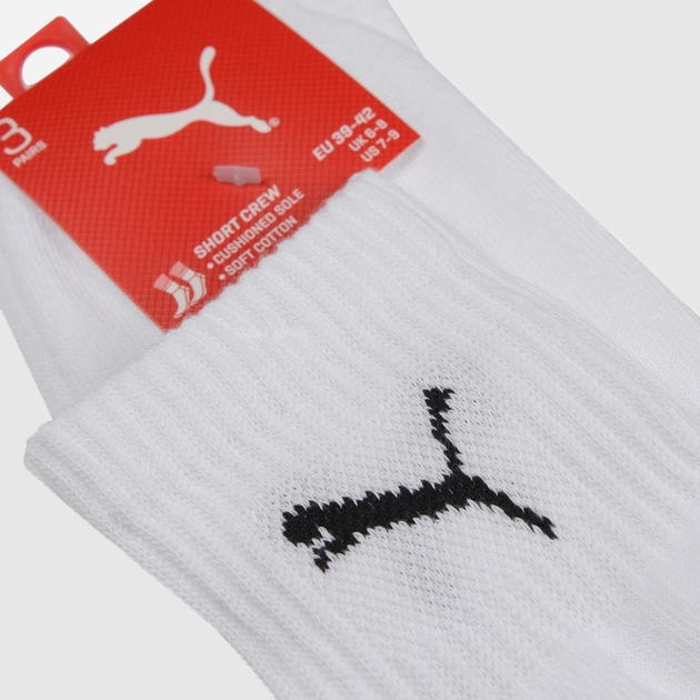 Набір чоловічих шкарпеток 3 пари Puma Short Crew Unisex 90611004 39-42 Білий (8713537871235) - зображення 3