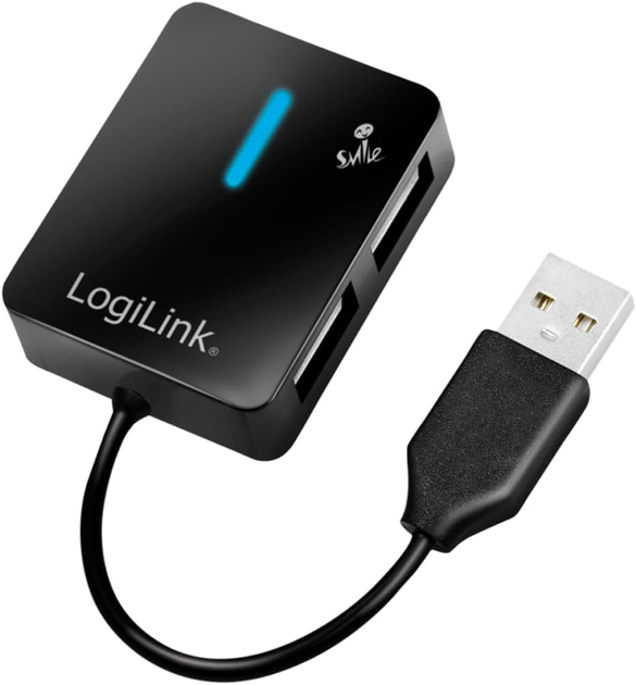 USB хаб LogiLink Smile UA0139 USB 2.0 4-Port Black - зображення 2