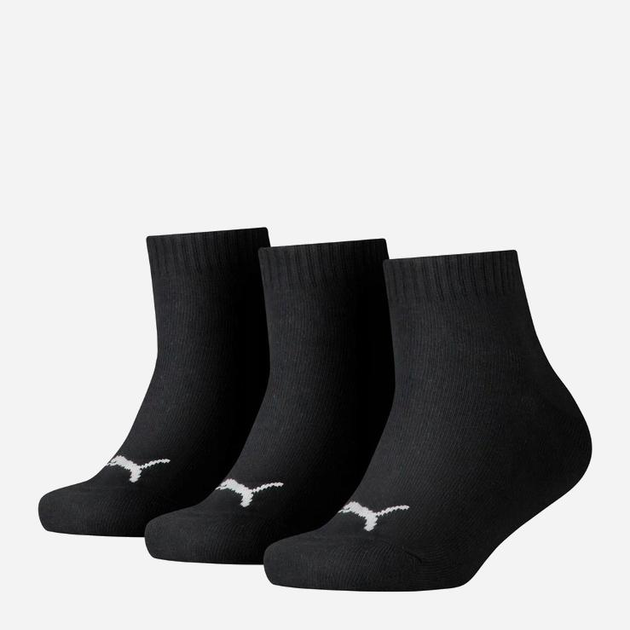 Набір дитячих шкарпеток 3 пари Puma Kids Quarter 3P 90737502 35-38 Чорний (8718824618487) - зображення 1