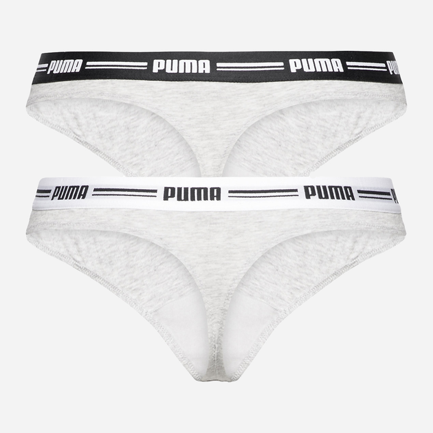 Набор жіночих трусиків-стрінгів 2 штуки Puma Women String 2p Hang 90785005 M Сірий (8718824911731) - зображення 2