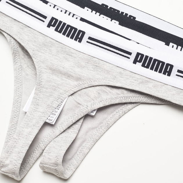 Zestaw damskich majtek typu stringi 2 szt Puma Women String 2p Hang 90785005 XL Szary (8718824911755) - obraz 3