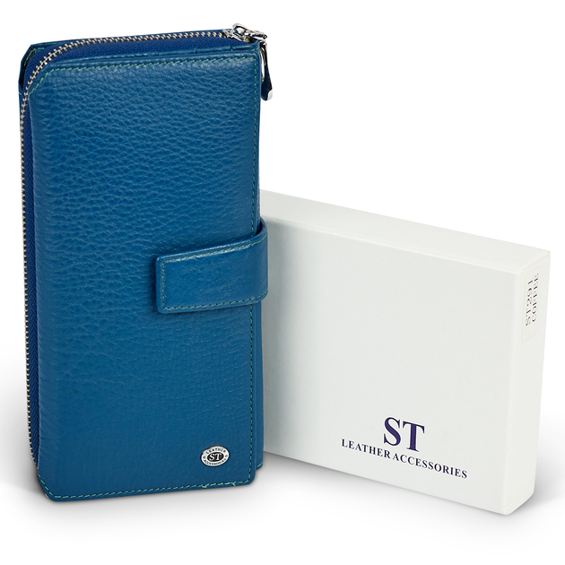 Бирюзовый женский кошелек из натуральной кожи с блоками для карт ST Leather ST228 - изображение 3