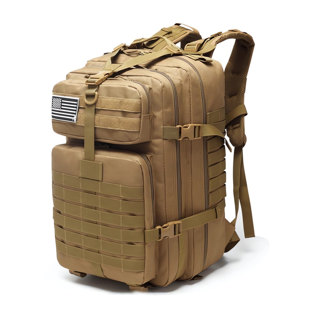 Рюкзак тактический военный 45л 800D песочный койот - изображение 1