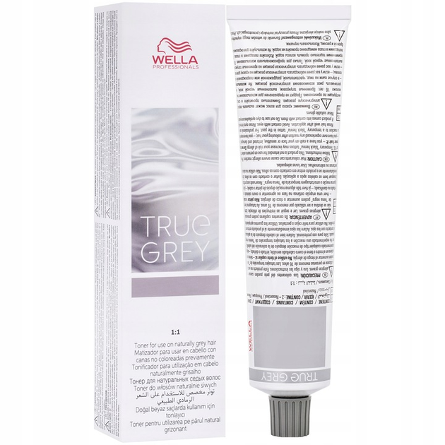 Тонік для фарбування сивого волосся Wella True Grey Toner Graphite Shimmer Light 60 мл (4064666052885) - зображення 1