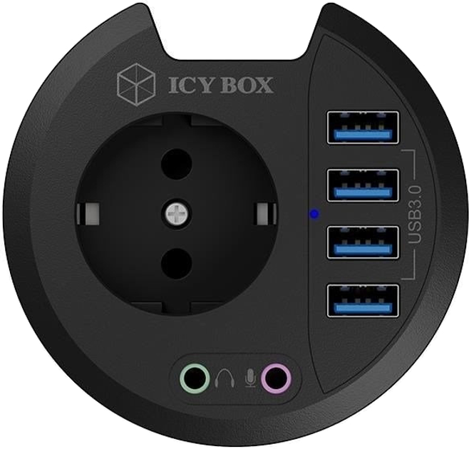 Подовжувач вбудований Icy Box IB-HUB1430 4-Port USB 3.0 Black - зображення 2