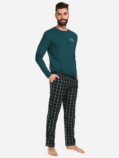 Piżama męska z długimi spodniami i długim rękawem Tommy Hilfiger UM0UM03130 L Zielona (8720645421955) - obraz 3