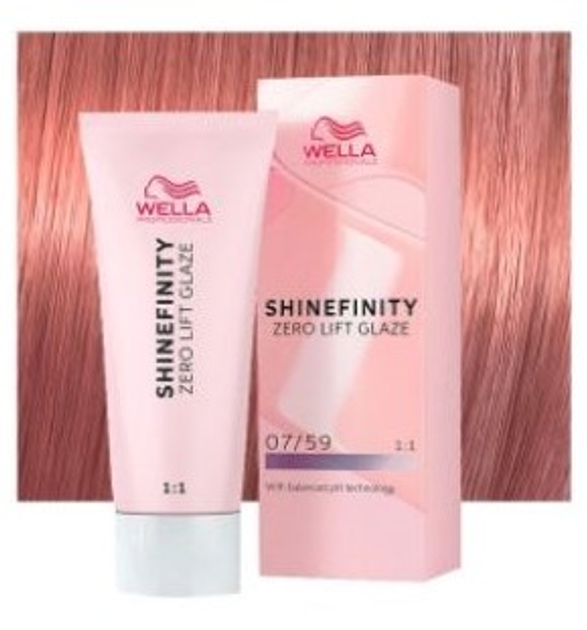 Glazura koloryzująca do włosów Wella Shinefinity Zero Lift Glaze 07 - 59 Strawberry Wine / Medium Blonde Machogany Ash 60 ml (4064666057408) - obraz 2