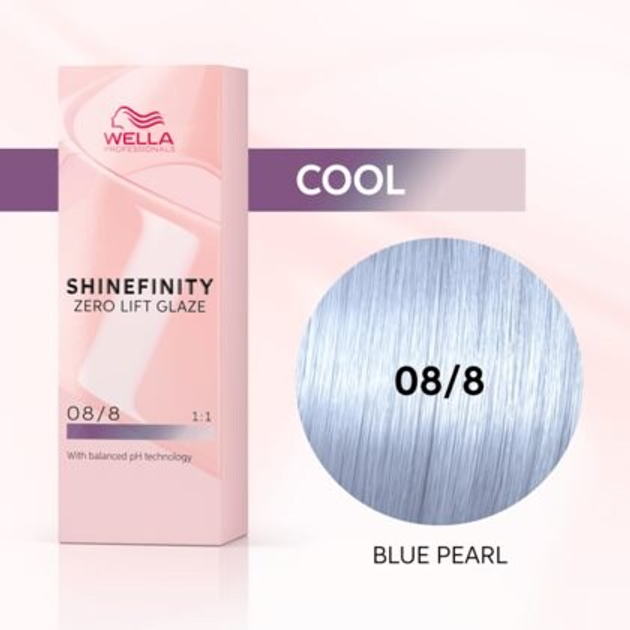 Glazura koloryzująca do włosów Wella Shinefinity Zero Lift Glaze 08 - 8 Blue Pearl / Light Blonde Pearl 60 ml (4064666057606) - obraz 2