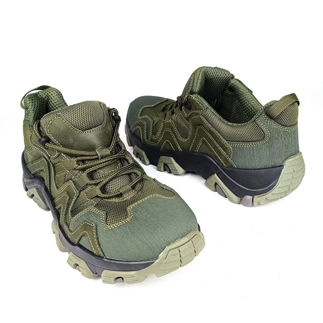 Тактичні шкіряні кросівки Oksy Tactical літні з сіткою трекінгові Olive розмір 40 - зображення 2
