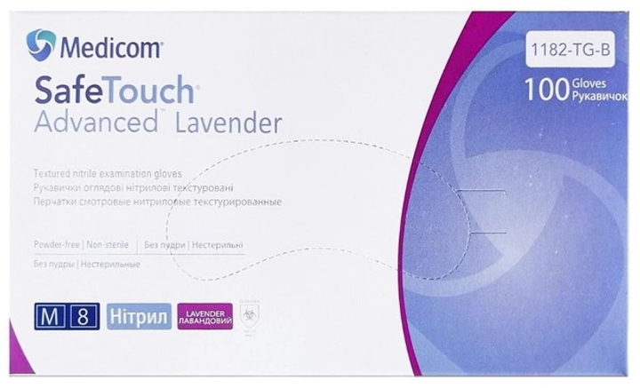 Рукавички нітрилові SafeTouch® Extend Lavender Medicom без пудри 10 штук (5 пар) розмір M лаванда - зображення 2