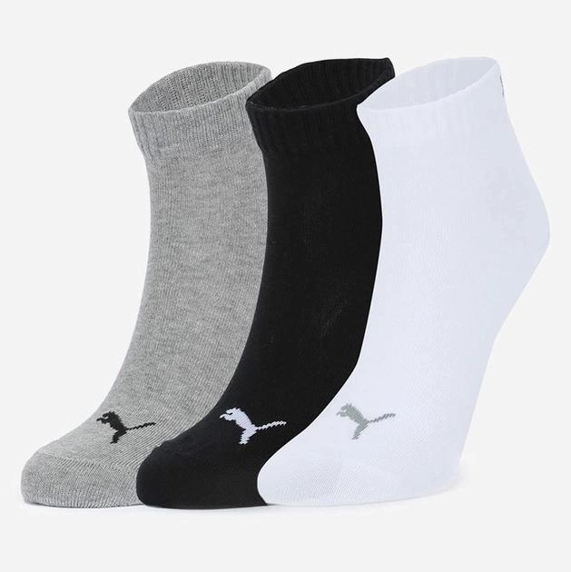Набір чоловічих шкарпеток 3 пари Puma Unisex Quarter Plain 3p 90697821 43-46 Чорний/Сірий/Білий (8718824385068) - зображення 1