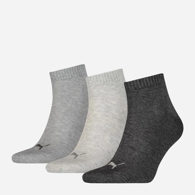 Набір чоловічих шкарпеток 3 пари Puma Unisex Quarter Plain 3p 90697820 43-46 Сірий (8718824385020) - зображення 1