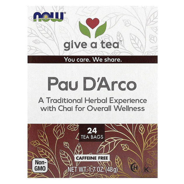 Чай из коры муравьиного дерева Пау Дарко Now Foods Pau D'Arco 24 пакетика 48 г - изображение 1