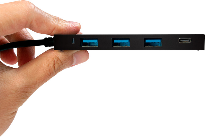 Hub USB-C LogiLink UA0311 USB 3.2 Gen1x1 USB-C 4-Port Black - obraz 3