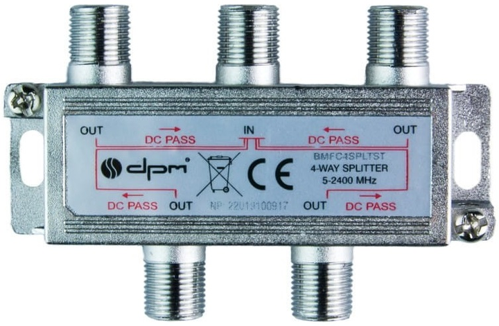 Splitter DPM TV-SAT 1 wejście 4 wyjścia 5 - 2400 MHz (BMFC4SPLTST) - obraz 1