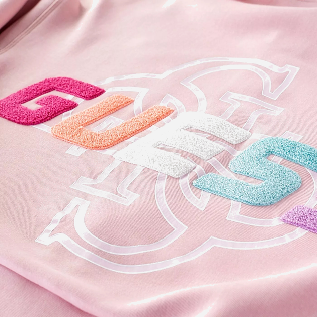 Толстовка на блискавці з капюшоном жіноча Guess V3GQ13FL04P XL Рожева (7621701678829) - зображення 4
