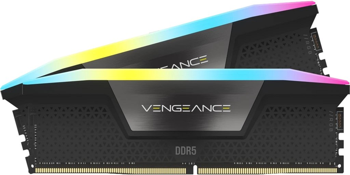 Оперативна пам'ять Corsair DDR5-5600 32768MB PC5-44800 (Kit of 2x16384MB) Vengeance RGB Black (840006600213) - зображення 1