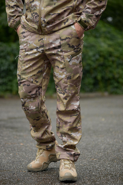 Чоловічі штани Softshell на флісі колір мультикам Водонепроникні M - зображення 1