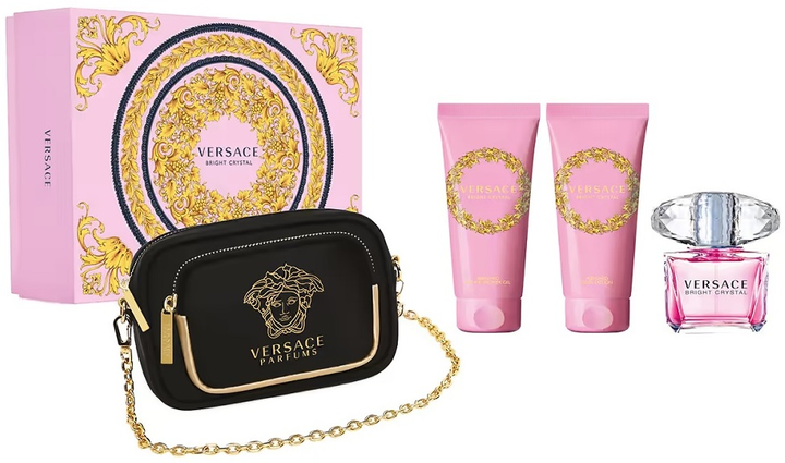 Zestaw damski Versace Bright Crystal Woda toaletowa damska 90 ml + Balsam do ciała 100 ml + Żel pod prysznic 100 ml + Torebka (8011003876594) - obraz 1