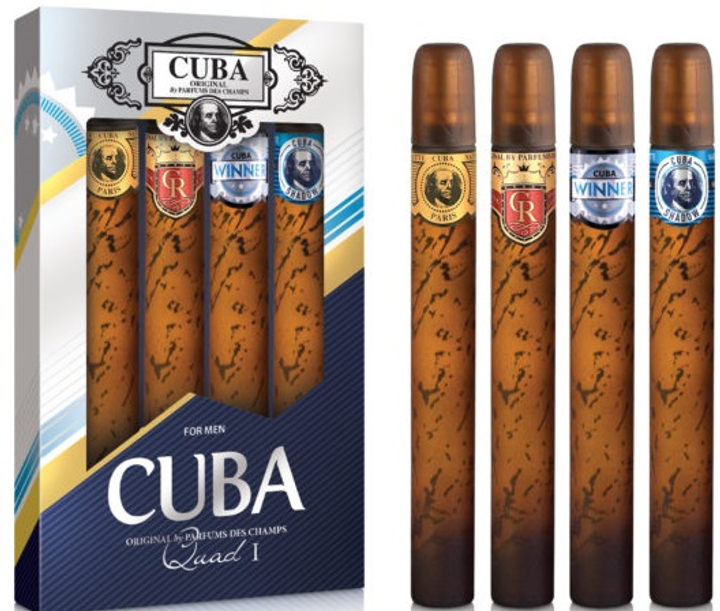 Набір для чоловіків Cuba Original Quad For Men Туалетна вода Gold 35 мл + Туалетна вода Royal 35 мл + Туалетна вода Winner 35 мл + Туалетна вода Shadow 35 мл (5425039221113) - зображення 1