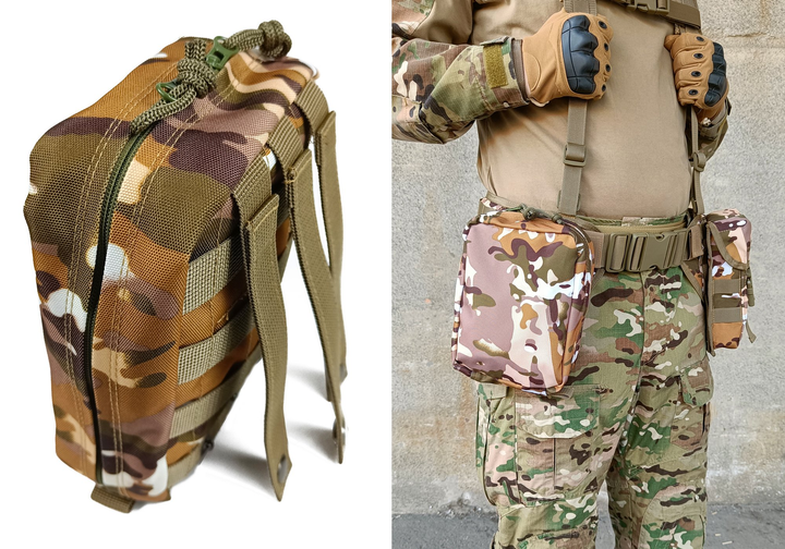 Подсумок аптечка тактическая MOLLE Multicam Arid для РПС, разгрузки или жилета - изображение 2