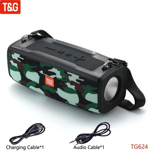 Портативная колонка TG624 IPX5 с RGB подсветкой Camouflage - изображение 4