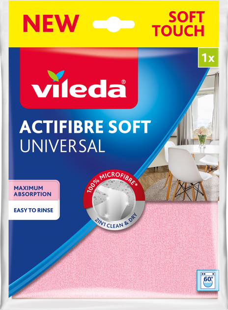 Ścierka z mikrofibry Vileda Actifibre Soft 1 szt (4023103240865) - obraz 1
