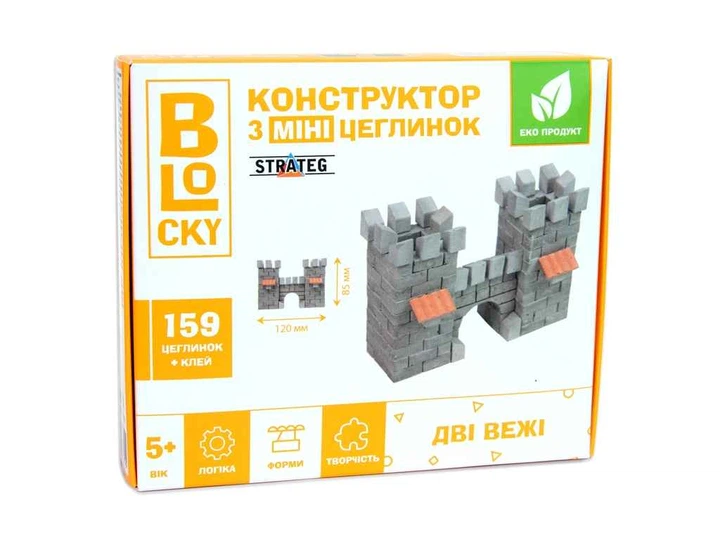 Будівельний набір STRATEG для творчості з міні-цеглинок BLOCKY "Дві вежі" 31021 - Фото 1 Будівельний набір STRATEG для творчості з міні-цеглинок BLOCKY "Дві вежі" 31021 - изображение 1