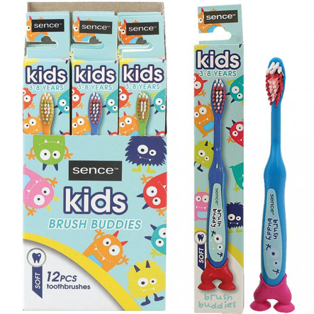 Набір зубних щіток Sence Beauty Sence Tandenborstels Fresh Kids Soft 12 шт (8718924879009) - зображення 1