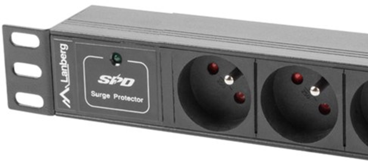Мережевий фільтр Lanberg PDU-03E Rack 3 розетки 2 м Black (PDU-03E-0200-IEC-BK) - зображення 3