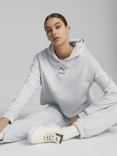 Bluza damska z kapturem krótka Puma Better 67003380 L Szara (4064537599280) - obraz 3