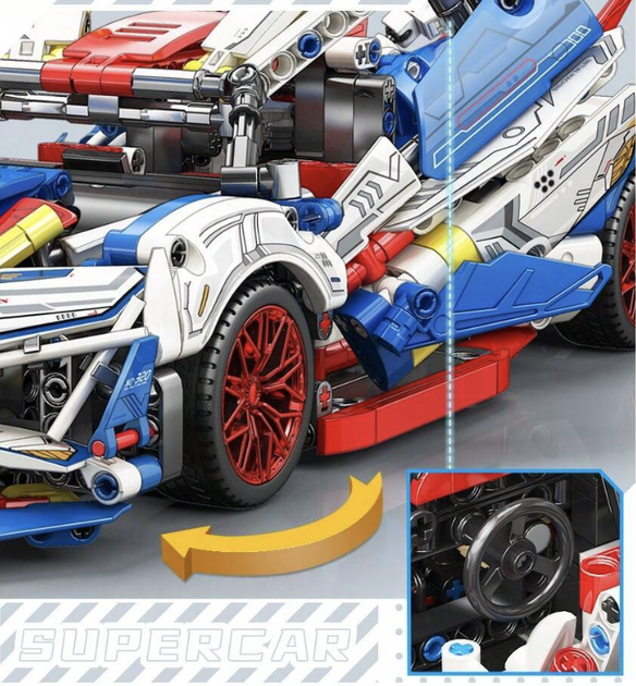 Конструктор Moyu Technic 1281 деталі машина від 8 років для дітей та дорослих гоночний автомобіль - зображення 8