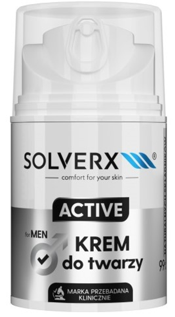 Krem do twarzy Solverx Active dla mężczyzn 50 ml (5907479387357) - obraz 1