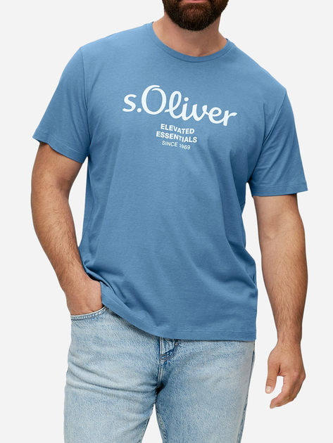 Koszulka męska s.Oliver 10.3.16.12.130.2148697-54D1 5XL Błękitna (4099975054305) - obraz 1