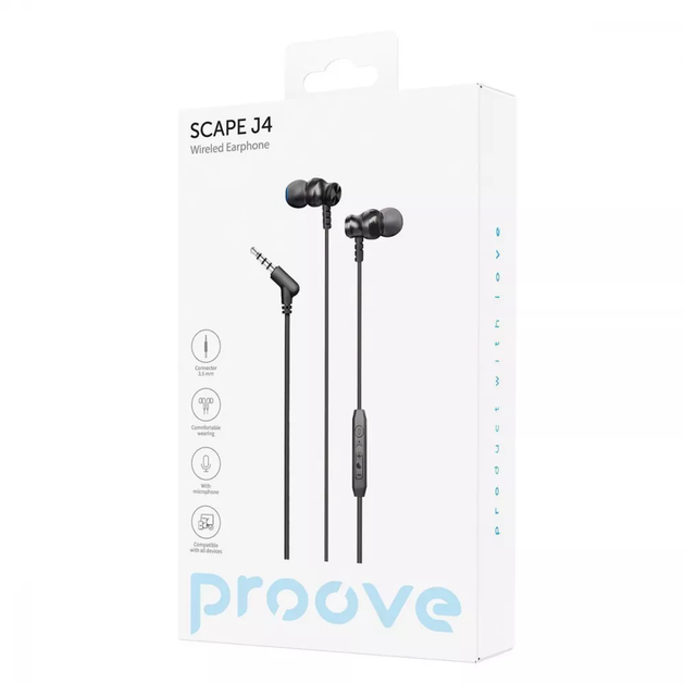 Проводные наушники Proove Scape J4 3.5mm Black (WESJ40000801) - изображение 2