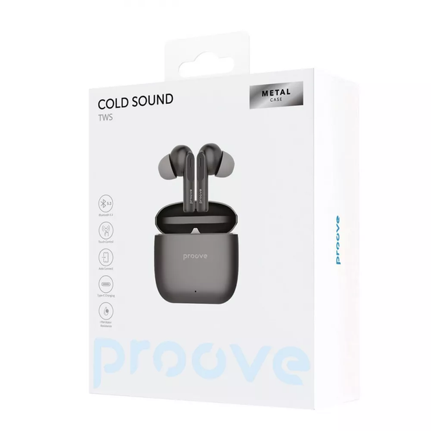 Беспроводные наушники Proove Cold Sound TWS Gray/Black (TWCS00010001) - изображение 6