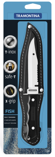 Туристический нож TRAMONTINA Sport 127 мм в чехле (26051/105) - изображение 1