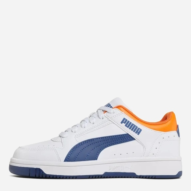 Sneakersy chłopięce Puma Rebound JOY Lo Jr 38198411 38 (5) Białe z niebieskim (4065452819866) - obraz 3