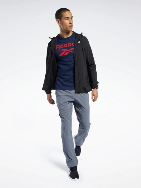 Kurtka wiatrówka męska sportowa Reebok Id Train Woven Jacke 100038788 M Czarna (4062051676265) - obraz 3