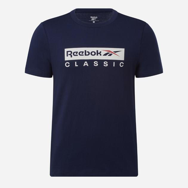 Футболка бавовняна довга чоловіча Reebok Gs Reebok Classic Ss 100070394 M Темно-синя (4066761056904) - зображення 1