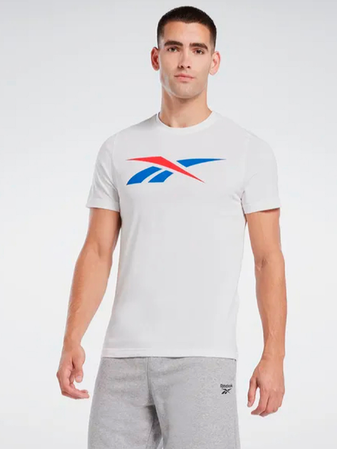 Футболка бавовняна довга чоловіча Reebok Gs Vector Tee 100065058 S Біла (4066751166231) - зображення 1