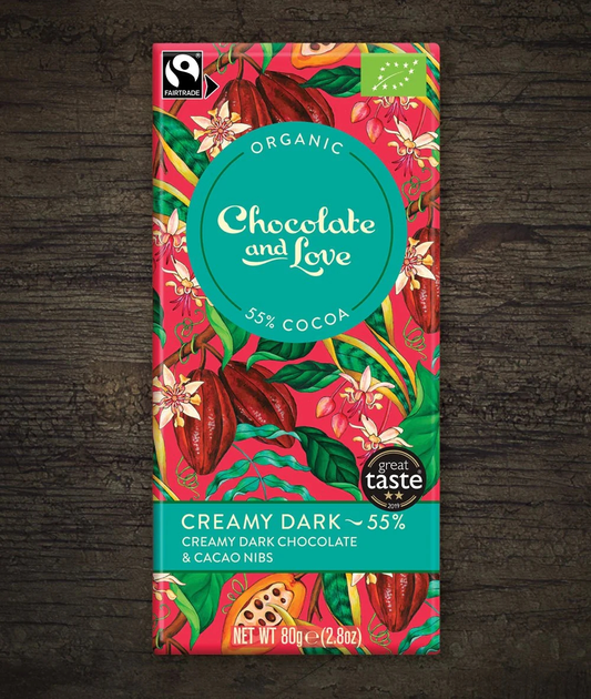 Шоколад органический Chocolate and Love черный 55% с крошками кофе 80 г ...