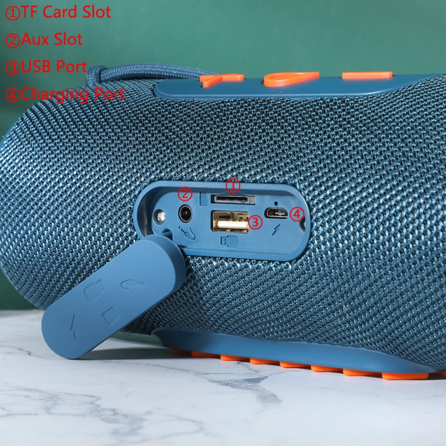 Портативная Bluetooth колонка TG341 со шнурочком Blue - изображение 6